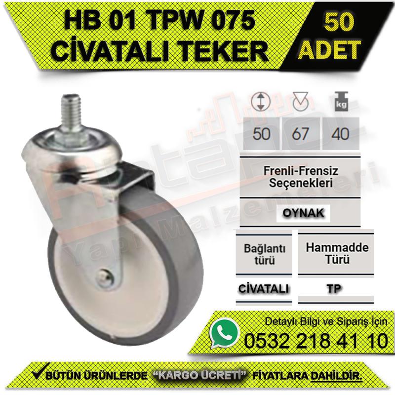 HB 01 TPW 075 CİVATALI TEKER (50 ADET)